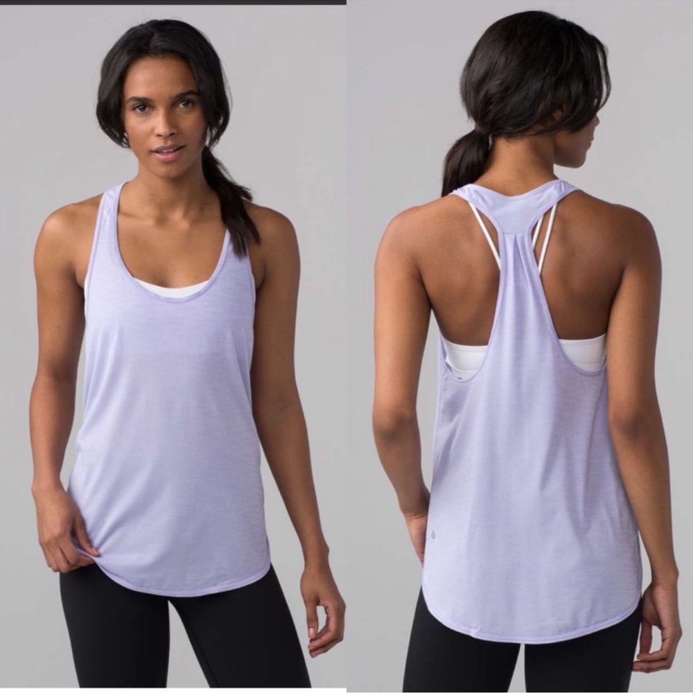 Lululemon 105 Singlet in Heathered Lilac Size 6 racerback light purple tank top